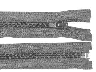 Šedá - Spirálový zip 5mm, délka 50 cm, dělitelný