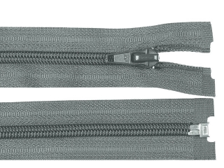 Šedá, světlá - Spirálový zip 5mm, délka 45cm, dělitelný