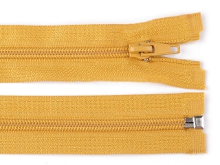 Hořčicová - Spirálový zip 5mm, délka 50 cm, dělitelný