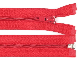 Červená - Spirálový zip 5mm, délka 55 cm, dělitelný